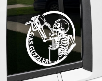 Gas Guzzler Decal, Gas Hog Decal, Funny Truck Decal, SUV Window Decal, Funny Car Decal, Fuel Decal, Automotive Gift