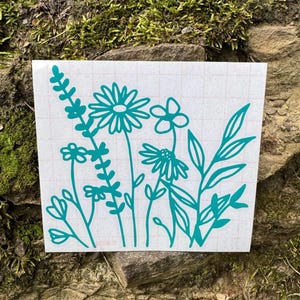 Floral Wildflower Decal: Waterproof Vinyl Sticker