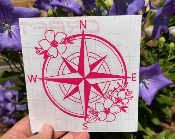 Flower Compass Jeep Vinyl Decal: Adventure Car, RV, Camper Decor - Etsy