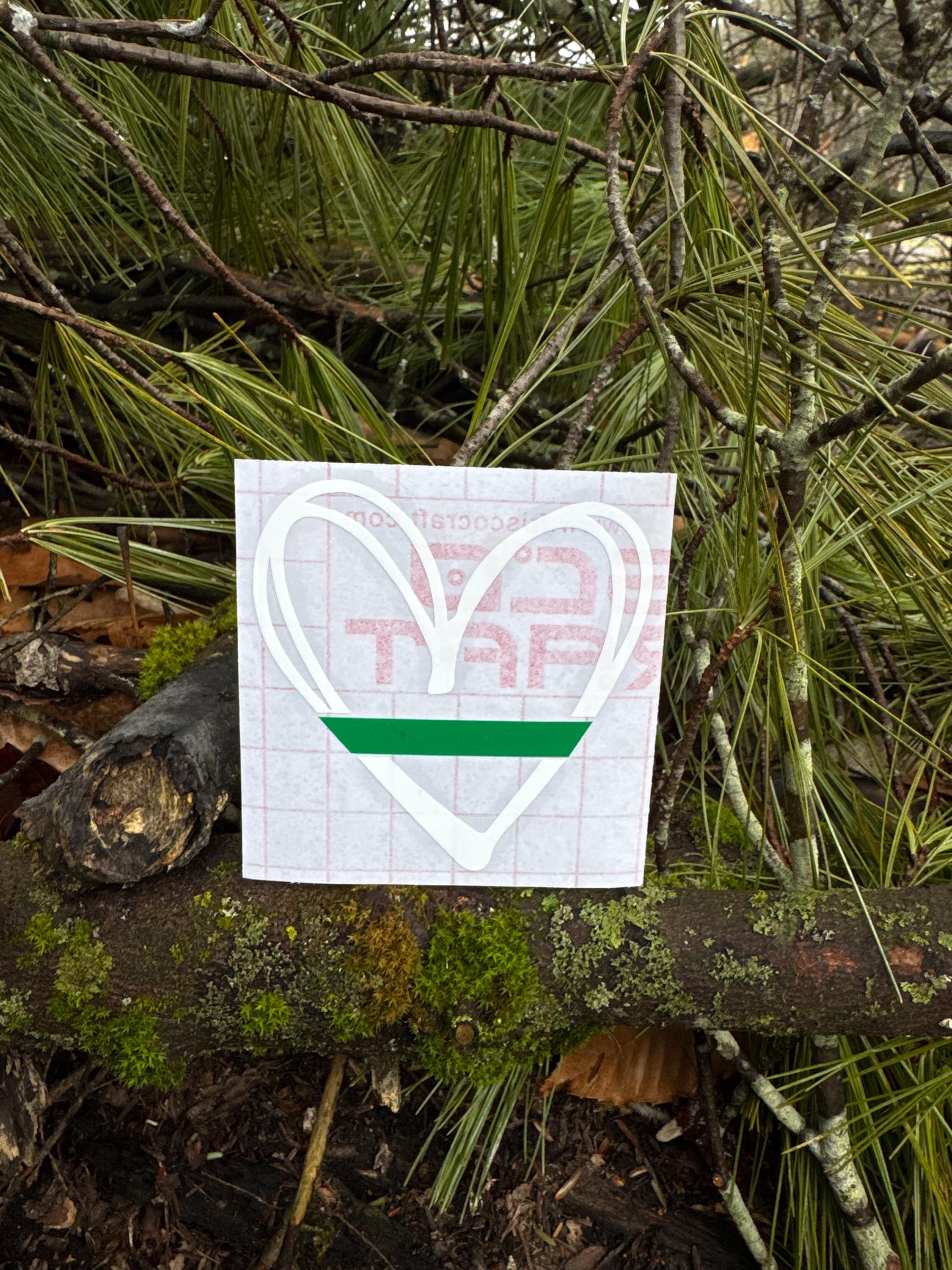 Thin Line Heart Decal, Service Branch Support Decal, Thin Blue Line ...