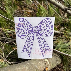 Coquette Bow Decal, Bow Decal, Cheetah Bow Decal, Girly Decal, Ribbon Decal, Leopard Print Bow, Leopard Bow Decal