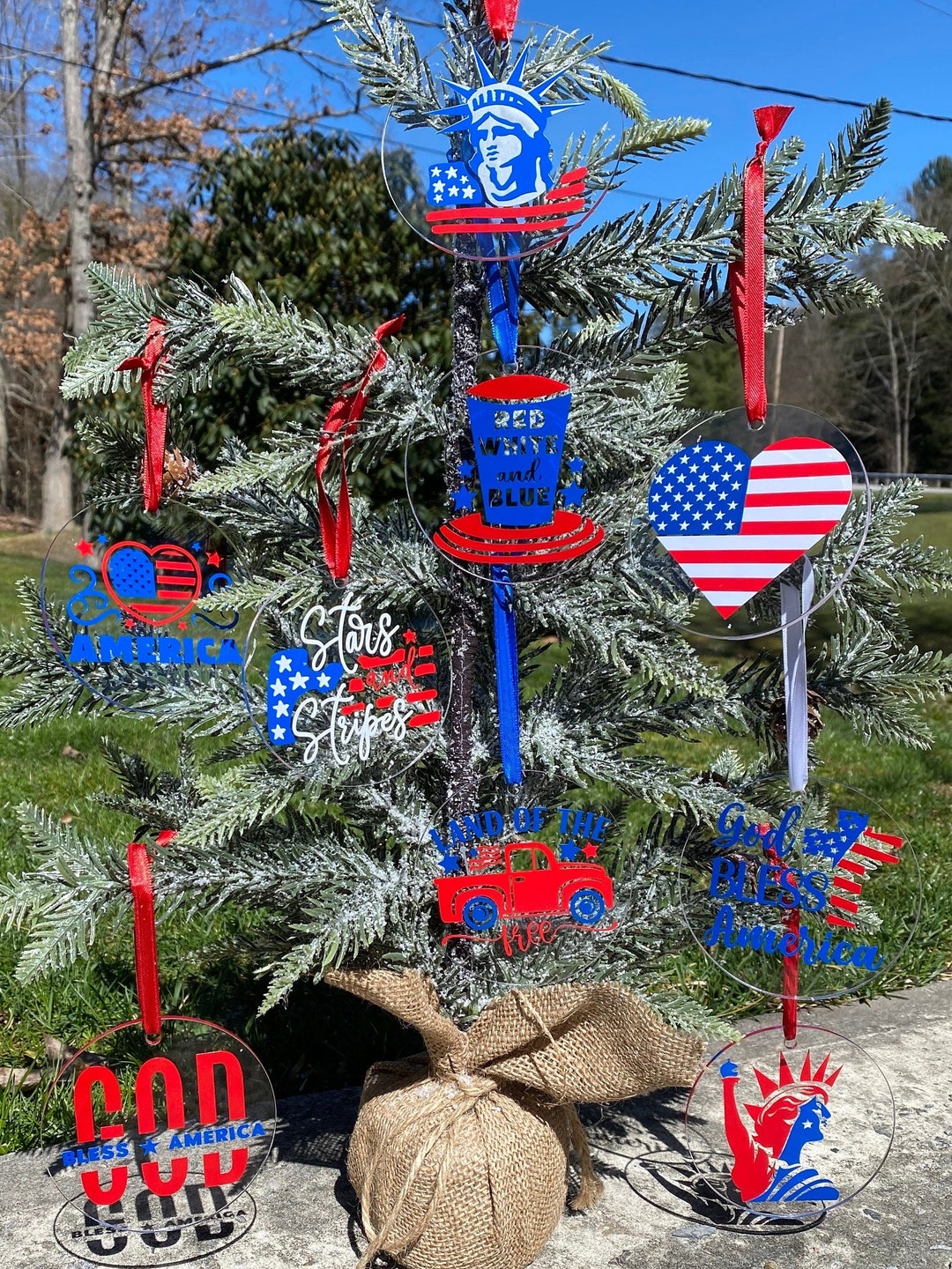 Patriotic Ornaments, USA Ornaments, American Flag Ornament, America Ornament, Red White and Blue ...