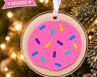 Cookie Ornament Set, Fake Cookie Christmas Ornament, Donut Ornament, Chocolate Chip Cookie Decor, Bakery Christmas Tree Ornament, Baker Gift