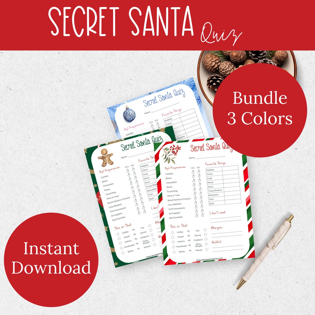 Secret Santa Form Christmas Gift Exchange Gift Exchange Etsy secret-santa-form-christmas-gift-exchange-gift-exchange-etsy