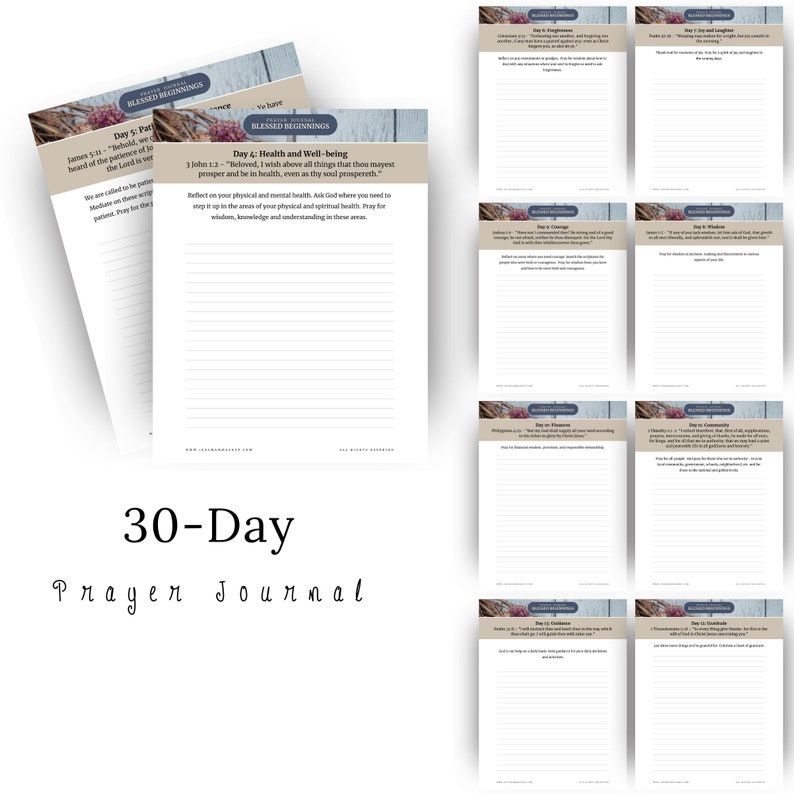 Printable 30-day Prayer Study New Year Scripture Study Digital Download ...