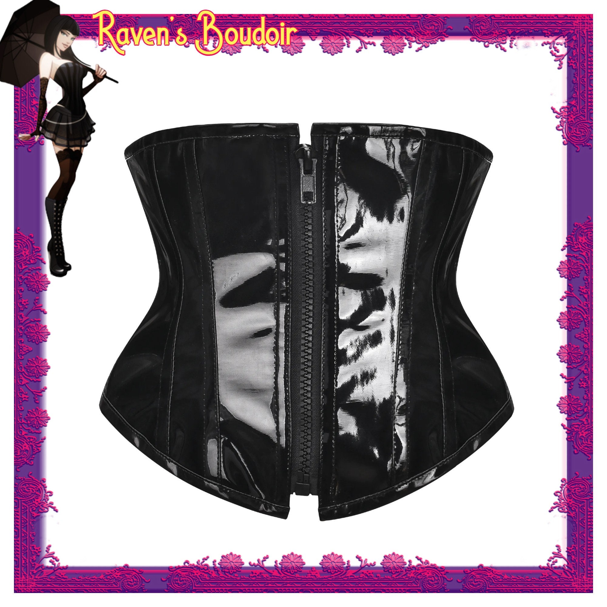 PVC Corset with Lace Up Sides & Adjustable Straps – The Black Room