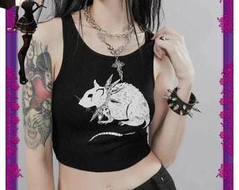 Goth Aesthetic Graphic Print Tank Top