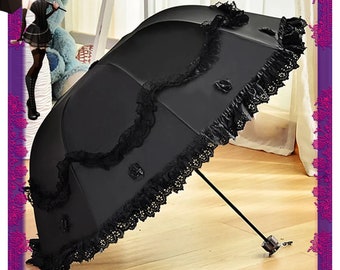 Vintage Gothic Princess Floral Parasol