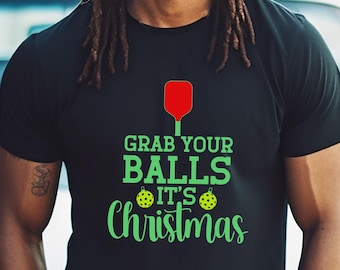 Pickleball Funny Christmas Short Sleeve Shirt Winter Shirt for Santa's Favorite Pickleball Player Gift for Dad Partner Gift Matching Shirts