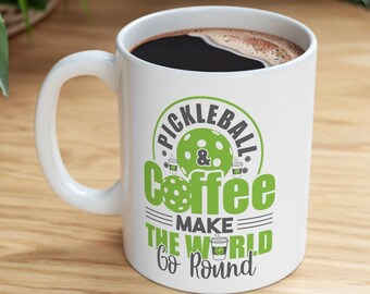Coffee and Pickleball Ceramic Mug 11oz Coffee and Pickleball Lover Gift for Mother's Day Birthday Gift Christmas Gift for Pickleball Player