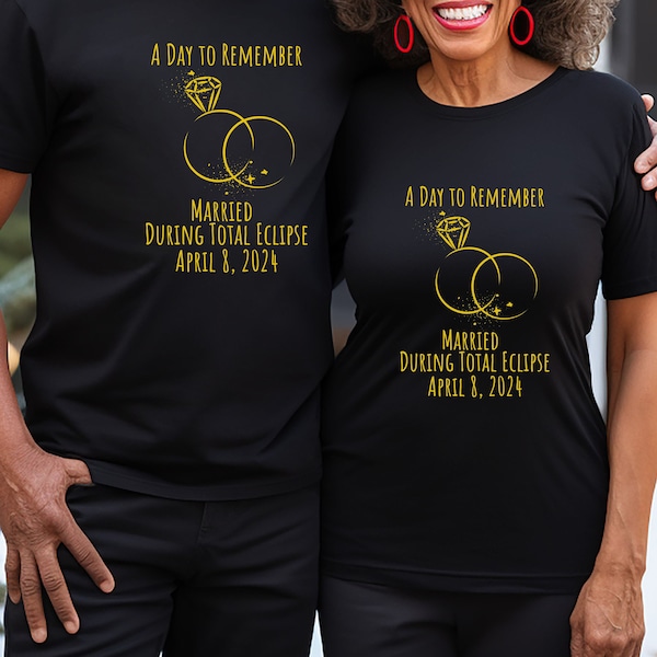 Eclipse Wedding 2024 Unisex Jersey Short Sleeve Tee Married Total Solar Eclipse Once in a Lifetime Eclipse Event Shirt in the Dark Shirt