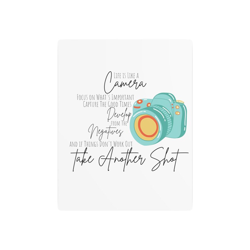 Life is Like a Camera Metal Art Sign Gift Photography Student ...