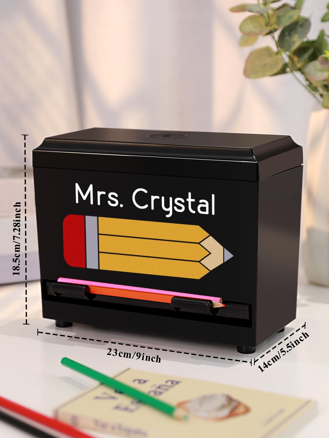 Personalized Pencil Dispenser – Custom Teacher Desk Organizer | Fun Classroom Supply Gift for Teachers & Students