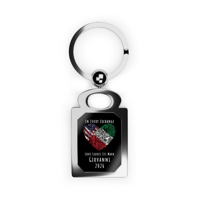 Exchange Student Custom Keyring, Personalized Two Flags Keychain, Host ...