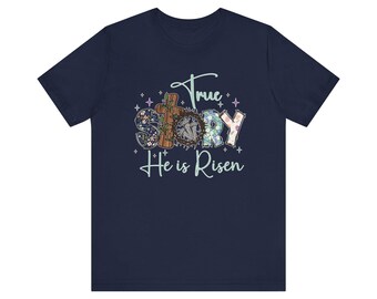 Waargebeurd verhaal He is Risen-shirt | Christelijk paas-T-shirt | Shirt gebaseerd op geloof | Religieus paascadeau | T-shirt Jezus is opgestaan