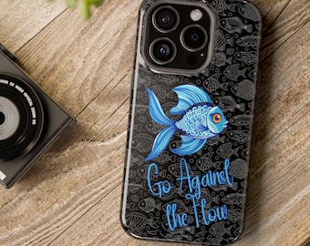 Funda para teléfono resistente a los impactos con temática de peces coloridos Be You, funda para teléfono con pecera, funda para iPhone, funda para teléfono con estética de peces, regalo para ella
