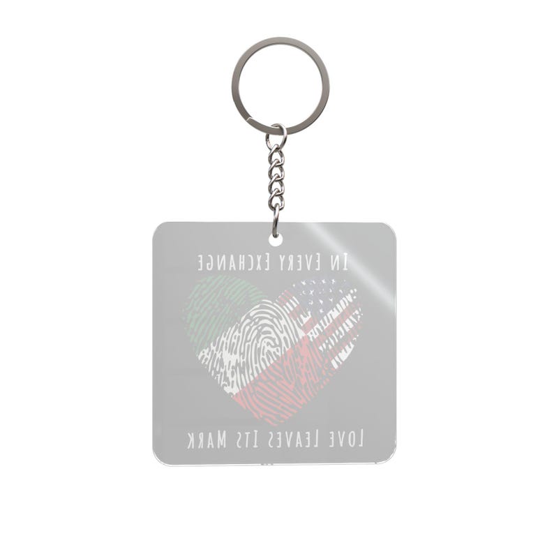 Student Org Key Chain Custom Exchange Student Square Keychain, Personalized With Any Two ...