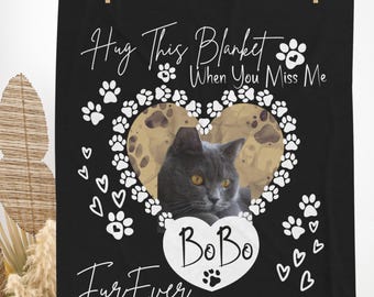 Custom Personalized Cat Memorial Photo Blanket Gift Cat Loss Pet Memory Gifts Pet Loss Keepsake Bereavement Remembrance Gift For Cat Mom Dad