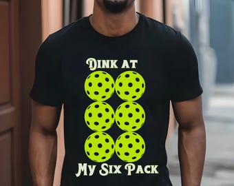 Pickleball Funny T-shirt Check Out My Six Pack Graphic Gift for Dad Father's Day Birthday Gift Christmas for Him Pickleball Player Shirt