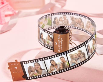 Custom Photo Film Roll Keychain | Personalized Memory Keepsake | Gift for Friends, Family, or Loved Ones | Unique Photo Frame Gift