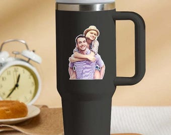 Personalized 40 oz cup Stay cozy on the go with this custom photo insulated mug Features handle, straw, and stainless steel for home or car