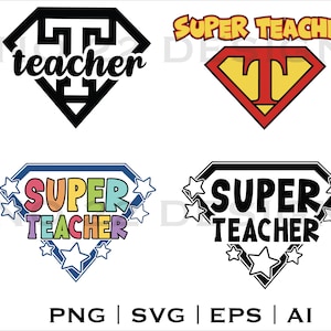 Super Teacher Design - Svg, 300 PPI Png, Eps, and Ai Vector Files