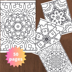 Printable High Detail Mandala Coloring Pages, Coloring pages for adults, Instant download, Printable PDF file