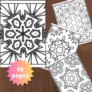 50 Mandala Patterns for Coloring, Coloring pages for adults, Instant download, Printable PDF file
