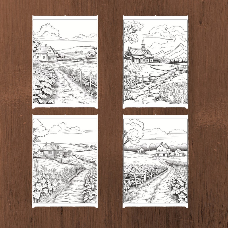 10 Landscape Coloring Pages Printable for Adults: A Journey Through Nature's Canvas