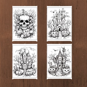 Creepy Coloring Page, Coloring Book for Adults, Halloween Coloring Book ...