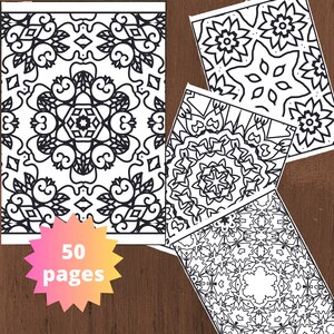 Mandala Coloring Book for Adults, Coloring Book Pages for Adults, Mandala Designs, Instant Download, Printable PDF File