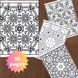 Mandala Coloring Books, Coloring Book Pages for Adults, Mandala Designs, Instant Download, Printable PDF File