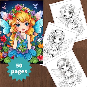 Fairy Coloring Pages for Adults, Coloring Book for Adults, Fairy Coloring Book, Printable PDF file, Instant download