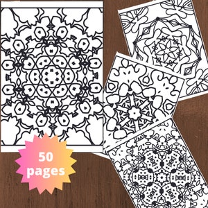 Printable Mandala Adult Coloring Pages, Coloring Book Pages for Adults, Mandala Designs, Instant Download, Printable PDF File