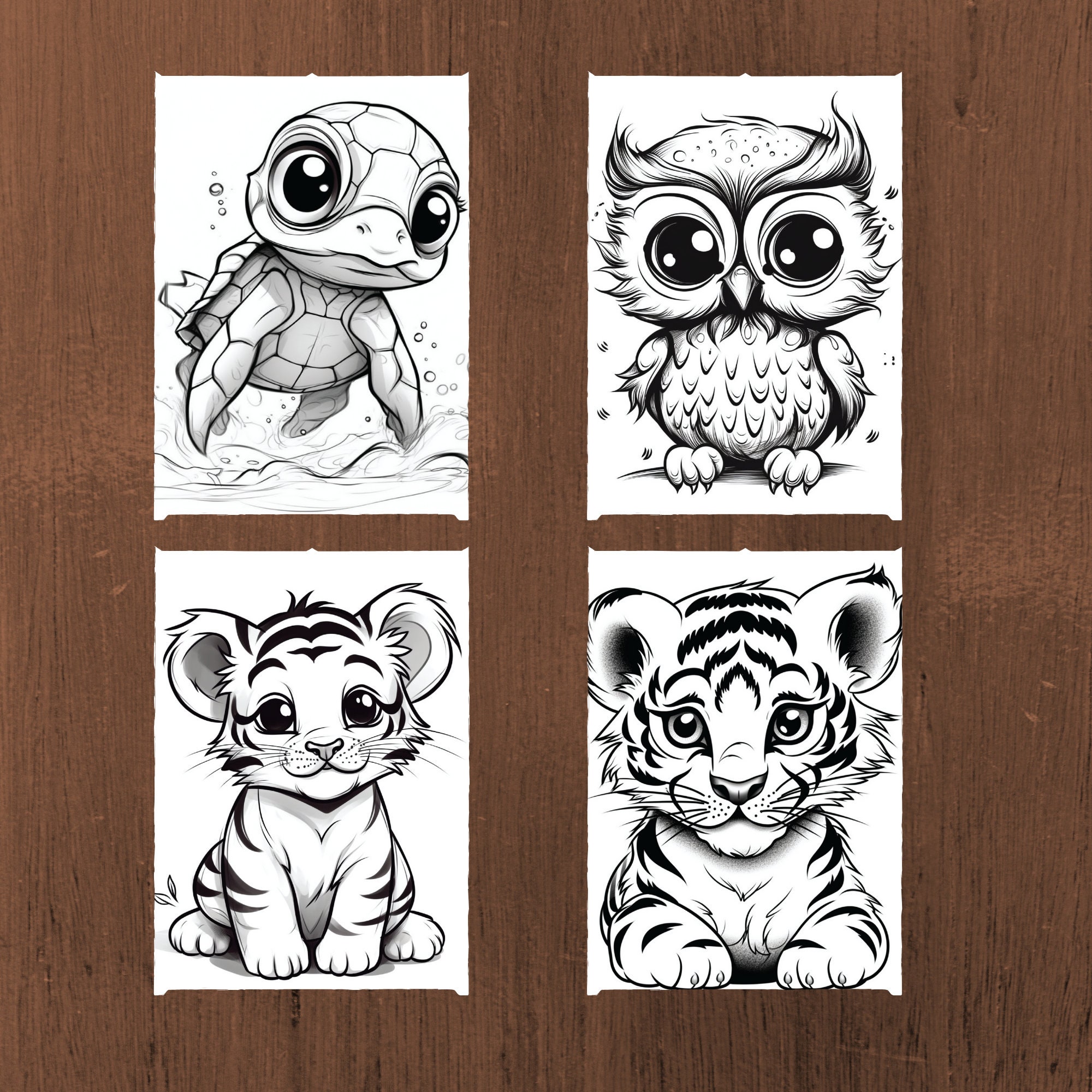 50 Cute Baby Animals Coloring Pages for Kids, Easy Animals Coloring ...