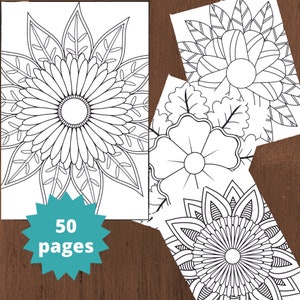 50 Coloring Pages of Mandalas | Printable coloring book | Colorings for adults | Printable digital coloring | Fantasy coloring