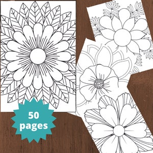 50 Coloring Pages Mandala Adult | Printable coloring book | Colorings for adults | Printable digital coloring | Fantasy coloring