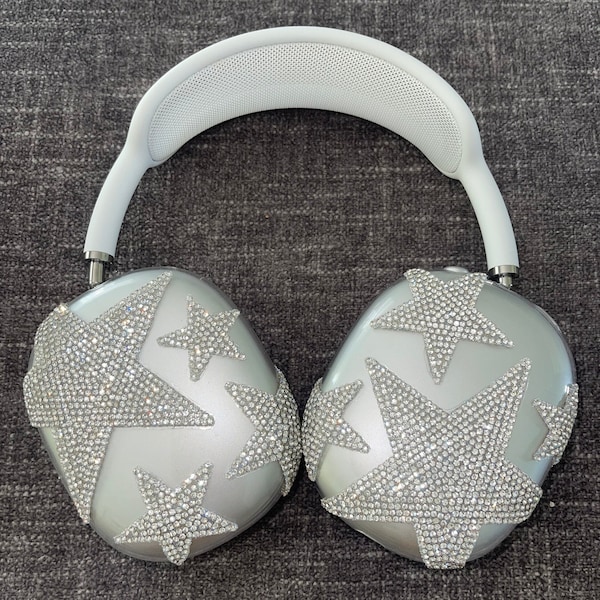Airpod Max Star Rhinestone Case, Gift for Her Sparkle Headphones, Silver Protective Case, Y2K Trendy