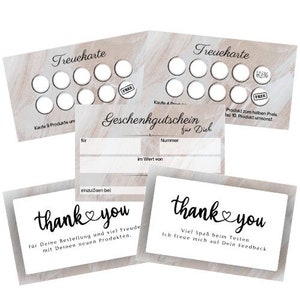 Bundle Gutschein – Treuekarte – Dankeskarte – Digitaler Download