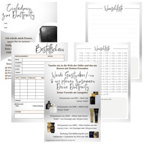 Bundle Duftparty – Wunschliste – Bestellschein – Einladung Duftparty – A5 – Digitaler Download - Stand 30.05.24