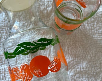 Anchor Hocking Orangenkaraffe und Gläser