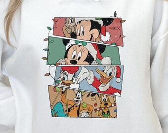 Mouse And Friends Christmas Sweatshirt, Sublimation Design, Holiday Gift, Festive Sweatshirt, Cute Xmas Top Disney, Family Holiday Hoodie