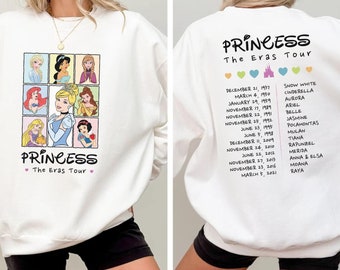 Princess The Eras Tour Shirt, Retro Disney Shirt, Disney Princess Sweatshirt and Hoodies | Trendy Holiday Gift Idea for Disney Lovers