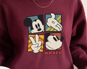 Disney Classic Mickey Mouse Pose Sweatshirt, Mickey Hoodie, Disneyland Holiday Vacation Sweatshirt, Disney Retro Sweatshirt