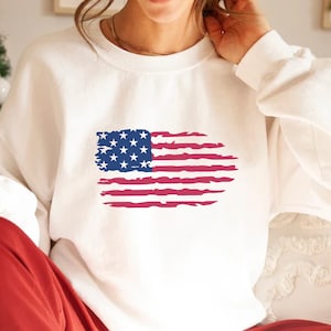 American Flag Hoodie, Distressed USA Flag, Flag Jumper, Military Gift, Labor Day Hoodie, July 4th Shirt, Patriotic Unisex Shirt