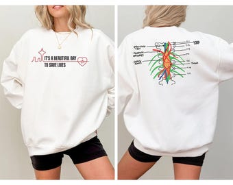 Grey's Anatomy "It's a beautiful day to save lives" Sweatshirt & Hoodie | TV Series Design Apparel, Grey Sloan Memorial Hospital Fans Gift