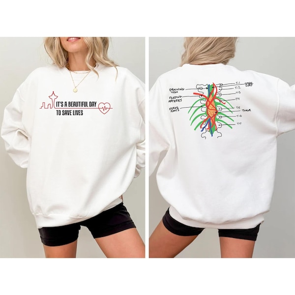 Grey's Anatomy "It's a beautiful day to save lives" Sweatshirt & Hoodie | TV Series Design Apparel, Grey Sloan Memorial Hospital Fans Gift
