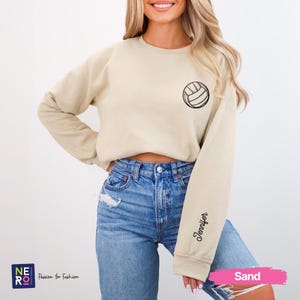 Custom Name Volleyball Sweatshirt, Personalized Volleyball Sweatshirt, Volley ball Player Gift, High School Volleyball Tee, Teen Volleyball