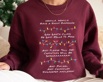 Monica Monica Have A Happy Hanukkah Shirt, Phoebe's Song Christmas Sweatshirt, Friends Lover Gift