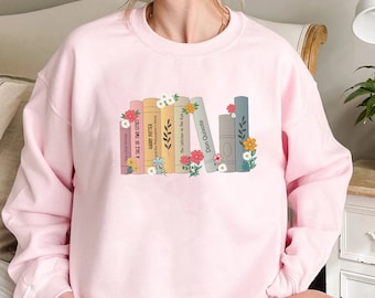 Anpassad bokhylle-tröja | Bokälskares favoritböcker-tröja och hoodie